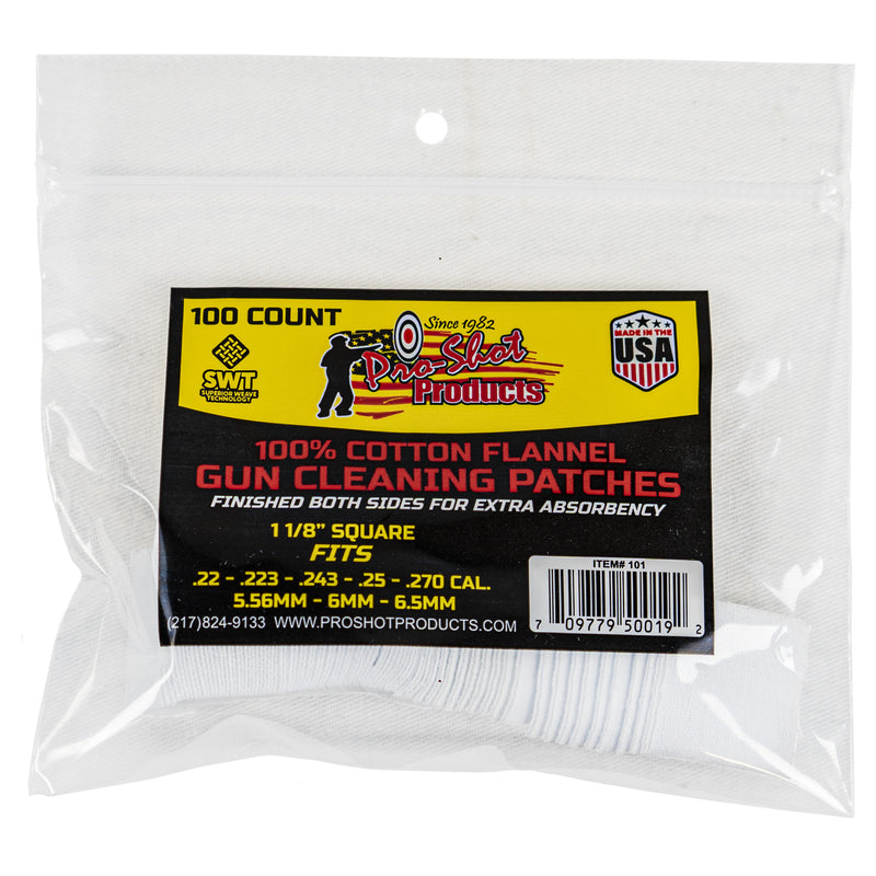 Pro-Shot Patches .22-.270 Caliber, 100 Count