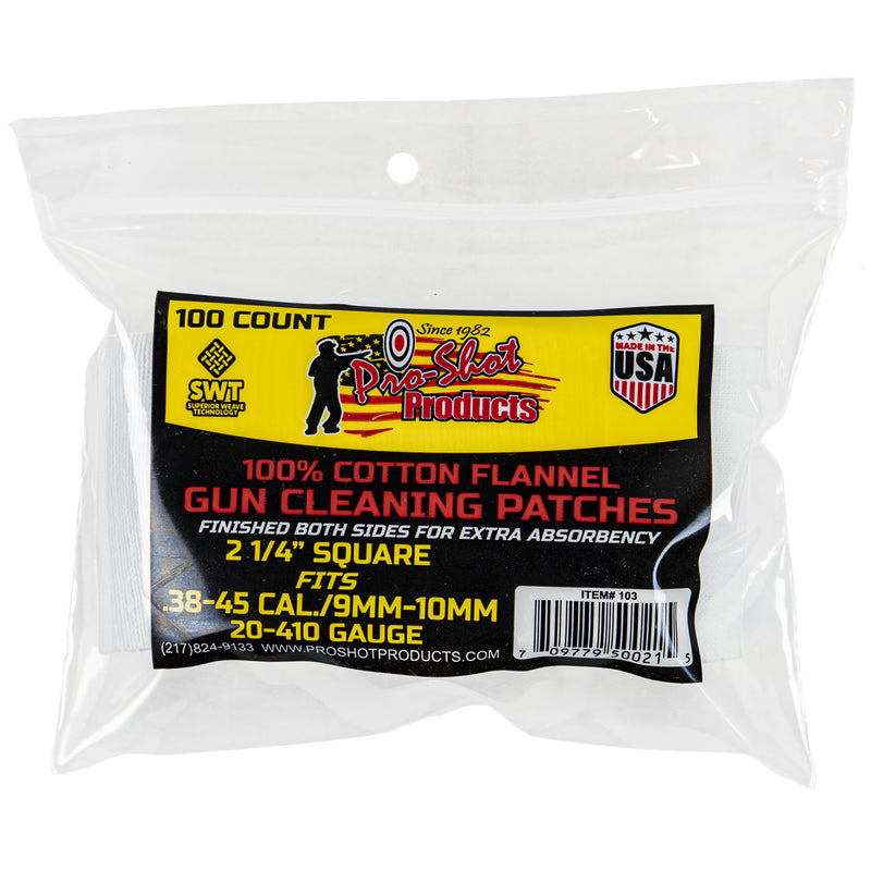Pro-Shot Patches .38-.45 Caliber / 20-410 Gauge, 100 Count